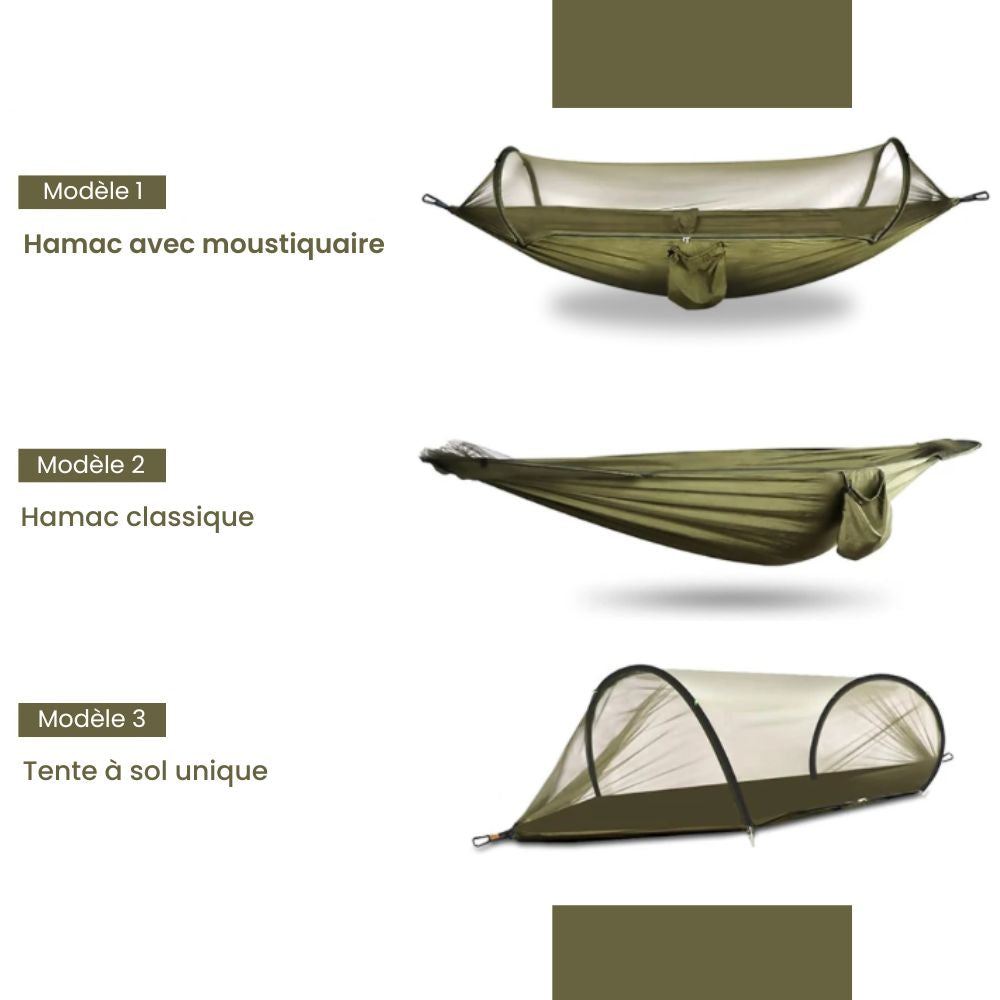 Hamac camping modeles suspendu, idéal pour se détendre en pleine nature