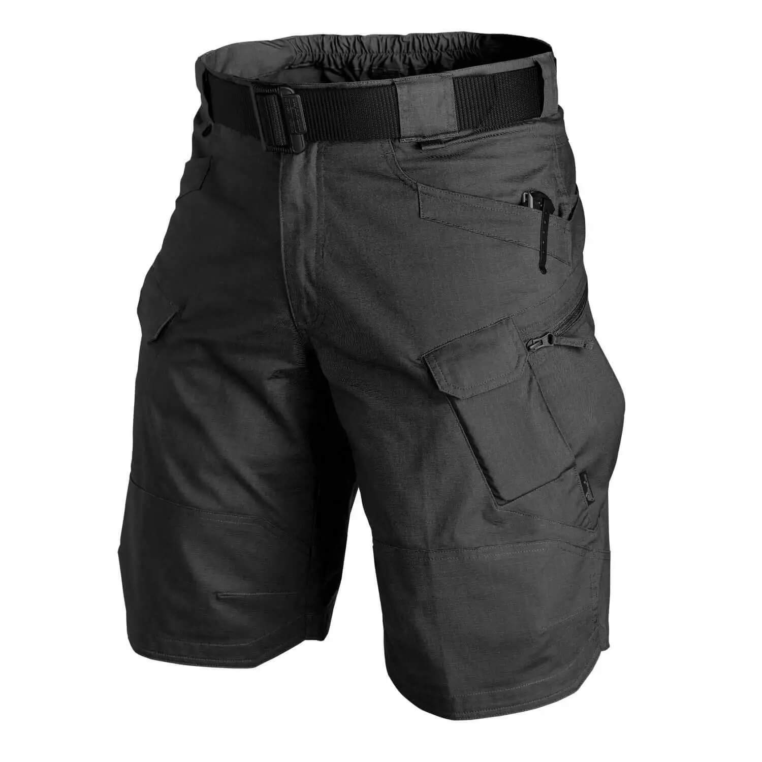 Short de randonnée homme noir, confortable et léger, idéal pour les randonnées estivales, le trekking et le camping.